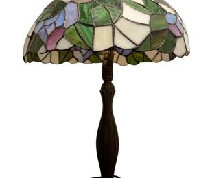 113 TiffanyStyle Stained Glass Table Lamp with Floral Shade