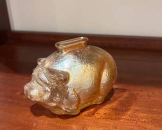 023 Carnival Glass Pig Piggy Bank
