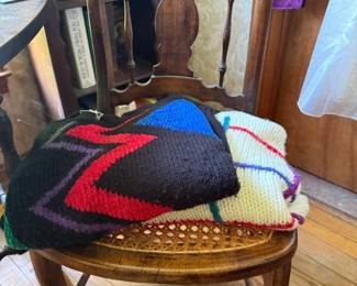 Wooden Chairs, Vtg Sweaters 