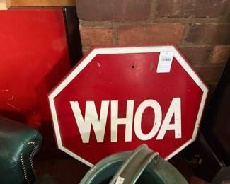 Whoa Metal Stop Sign 