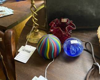 Fratelli Toso Murano Paperweight, Twist Candlestick