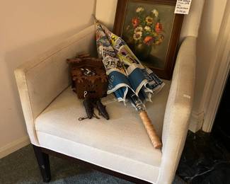 Signed Oil Painting, Accent Chair