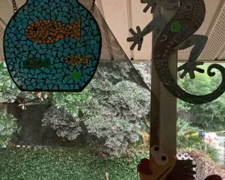 Stained glass with fish. Price: $14.00