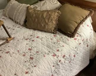 Bedspread on the Queen size ski bed with mattress and box springs. price: $225.00
