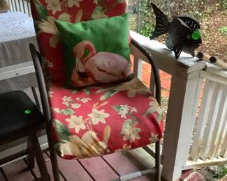 2 tall metal chairs with pad. Price: $45.00 for pair