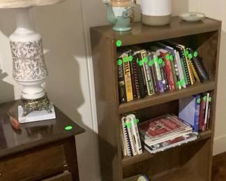 Small bookcase with books.
