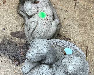Cement statue of puppies. Price: $50.00