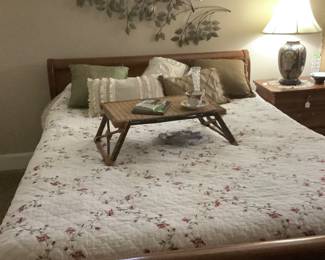 Full view of the bed. The matching end table with 3 drawers. Price: $65.00