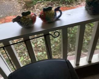 Just a few of the items on porch. This is a fish creamer and sugar dish.