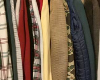 Men’s shirts and jackets.