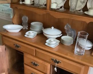 Showing bottom of maple China cabinet. Price:$135.00