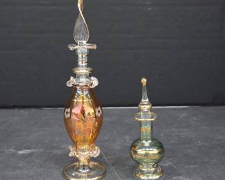 Glass Perfume Bottles With Gold Accents