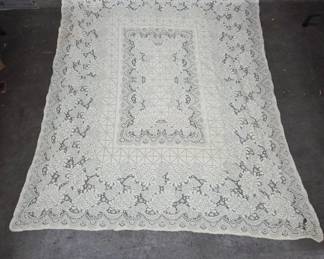 Handmade Lace Tablecloth 61x75 Inches
