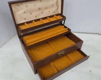 Wood Jewelry Box With Compartments