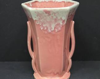McCoy Pink Hexagonal Ceramic Vase