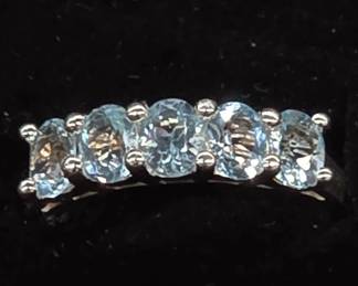 Sterling .925 Size 7.75 Ring with Clear Stones