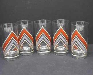MCM Chevron Glasses, 5.5" Tall