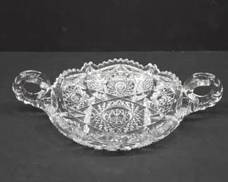 Cut Crystal Bowl with Handles