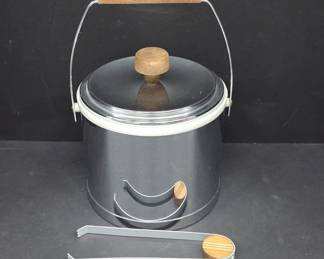 Kromex Ice Bucket with Lid and Tongs