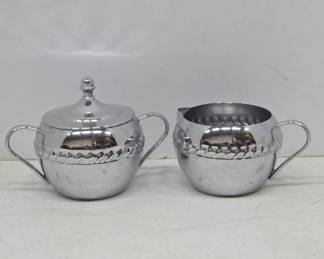 Chrome Creamer and Sugar Set