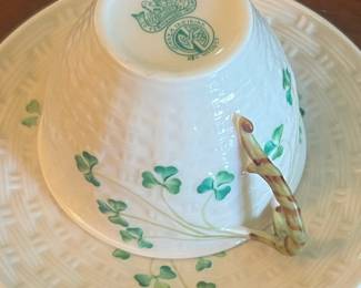 Thomas Bavaria Teapot and Royal Tara Shamrock Teacup and Saucer