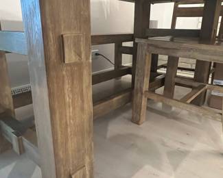 Rustic Farmhouse Dining Set with Ladder back Chairs