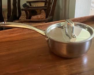Le Creuset Heart-Shaped Cocotte (2qt) and Stainless Steel Saucepan Set