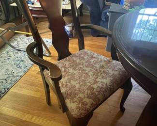 Ethan Allen Georgian Court Queen Anne Cherry Dining Table and Chairs Set