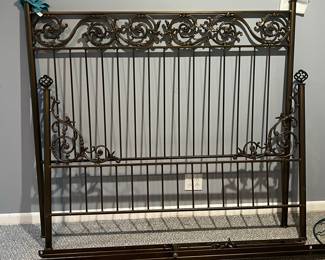 Ornate Metal Headboard and Frame - New Orleans / French