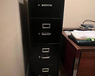Black 4-Drawer Metal Filing Cabinet