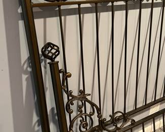 Ornate Metal Headboard and Frame - New Orleans / French