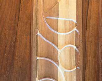 Two-Tone Wooden Appetizer Serving Tray with Compartments