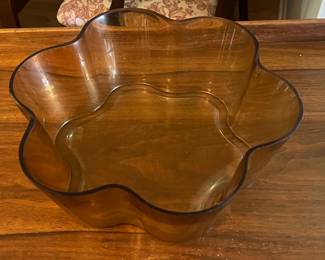 Amber Glass Lotus Bowl