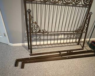 Ornate Metal Headboard and Frame - New Orleans / French