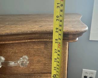 Antique Oak Dresser with Glass Knobs