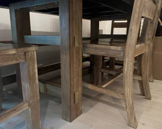 Rustic Farmhouse Dining Set with Ladder back Chairs