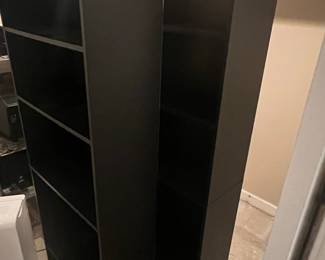Set of 2 Black 5-Shelf Bookcases