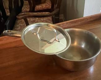 Le Creuset Heart-Shaped Cocotte (2qt) and Stainless Steel Saucepan Set