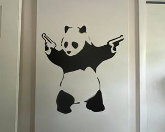 Banksy Panda with Guns Canvas Art