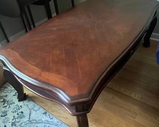 Mahogany Coffee Table with Scalloped Edges