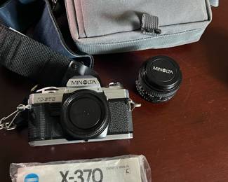 Minolta X-370 35mm SLR Camera with Lens and Accessories