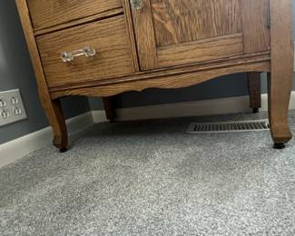 Antique Oak Dresser with Glass Knobs