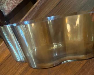 Amber Glass Lotus Bowl
