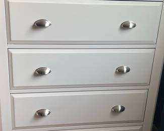 White Bedroom Set with Headboard and Dressers