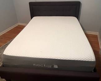 Nectar Full Size Mattress with Upholstered Bed Frame