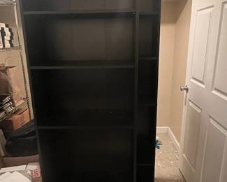 Set of 2 Black 5-Shelf Bookcases