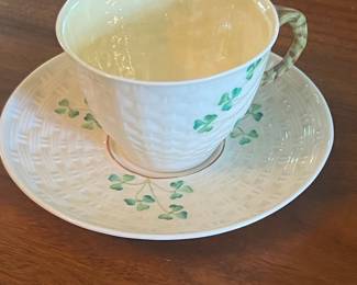 Thomas Bavaria Teapot and Royal Tara Shamrock Teacup and Saucer