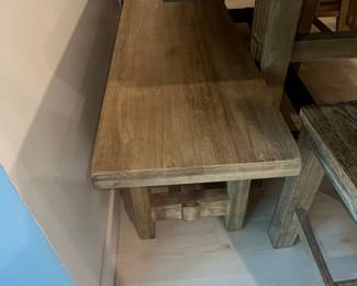 Rustic Farmhouse Ladder Back Dining Chairs and Bench Set