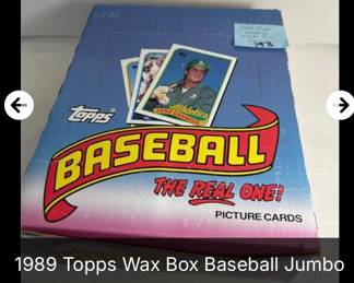 1989 Topps Wax Box Baseball Jumbo Packs