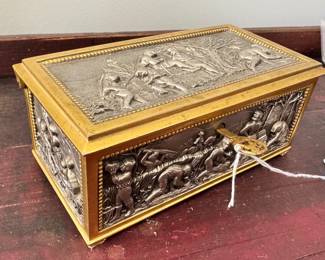 silvered bronze German box with key